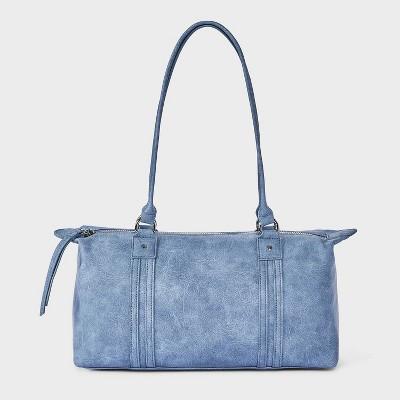 Faux Leather Distressed Satchel Bag - Universal Thread™ Blue | Target