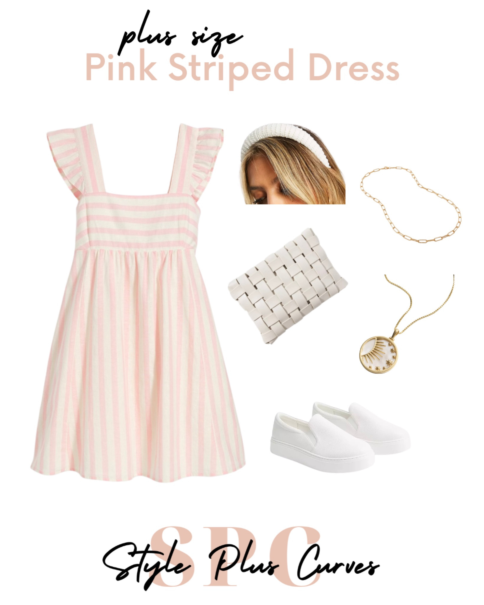 I have loved wearing this plus size pink striped dress all summer long! The fabric is super light and comfortable. Paired it with white and gold accessories for a simple, classic look. 

#LTKSeasonal #LTKPlusSize