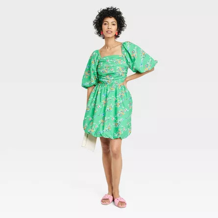 Women's Puff Short Sleeve Cut Out Bubble A-Line Dress - A New Day™ | Target