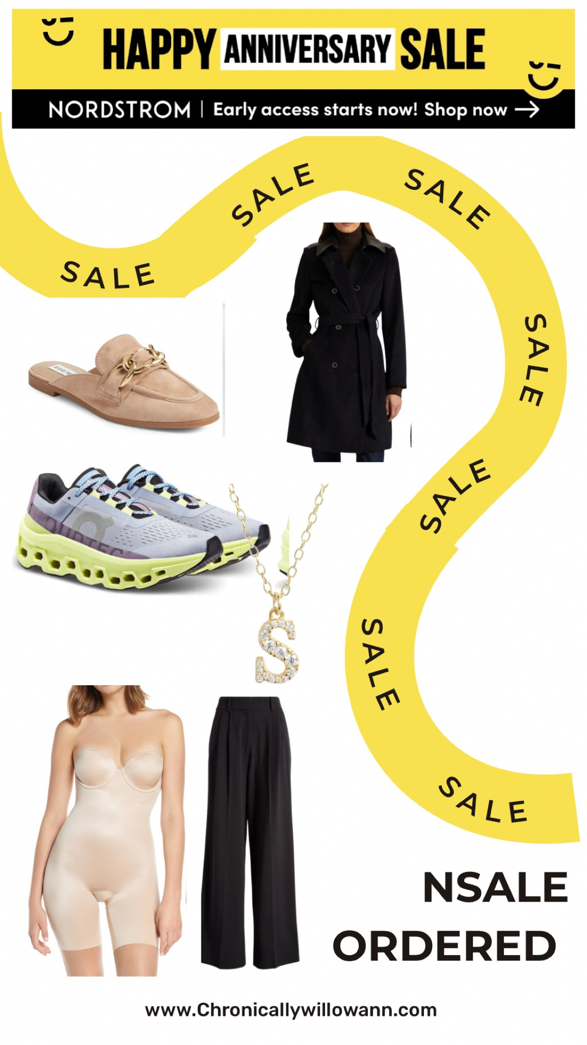 This is what I bought from the Nordstrom sale. I needed new tennis shoes and I have been wanting slide on mules. I have been wanting to buy these slide on tan suede mules forever. I bought a gorgeous, elegant, dressy coat, I also grabbed a pair of slacks, and spanx. I need spanx for a wedding I’m in and these were on sale and will save me money and time later! Plus a
Gorgeous “S” letter necklace! Back to school, back to work, staple closet pieces, workout shoes

#LTKstyletip #LTKshoecrush #LTKxNSale