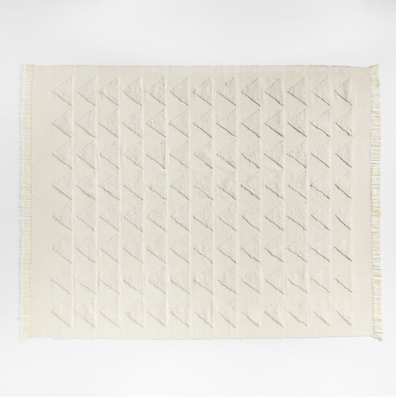 Ludic Kids Handwoven Ivory Textured Kids Rug with Fringe 8x10 | Crate & Kids | Crate & Barrel