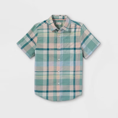 Boys' Woven Button-Down Short Sleeve Shirt - Cat & Jack™ | Target