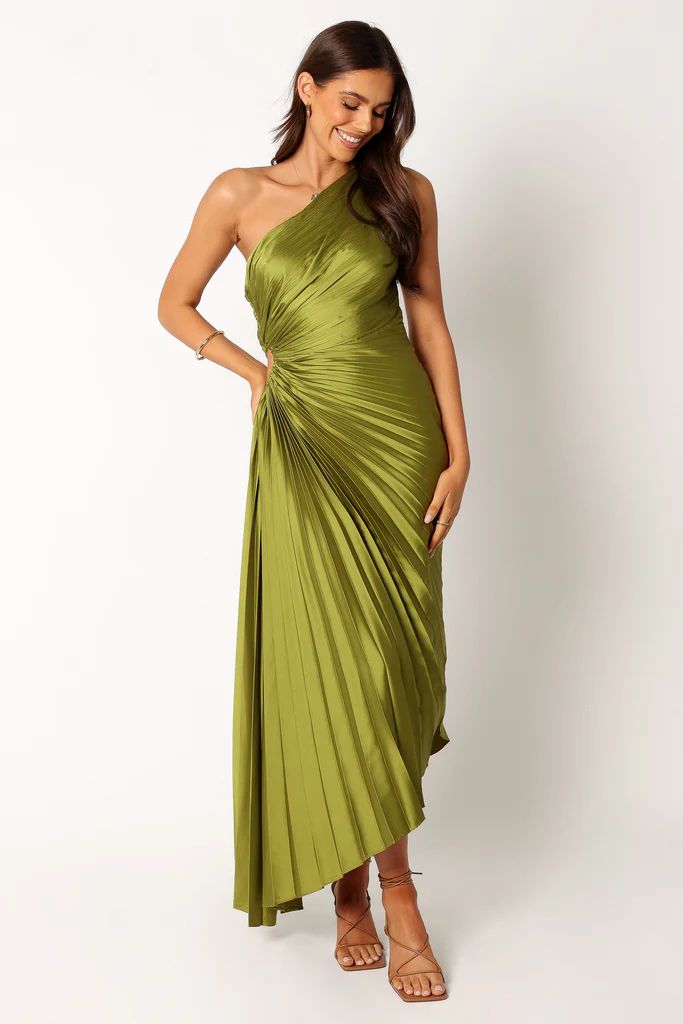 Kleo One Shoulder Maxi Dress - Olive Green | Petal & Pup (US)