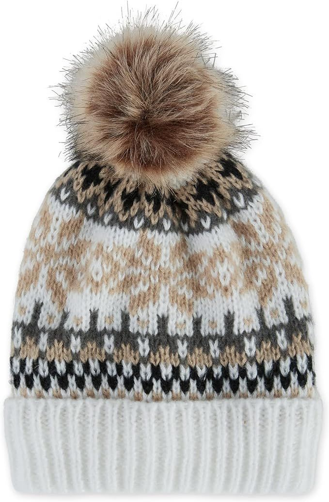 Hadley Wren Women's Cold Weather Fair Isle Knit Beanie Hat | Amazon (US)
