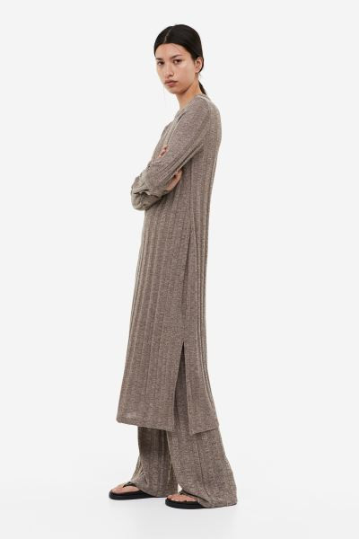 Rib-knit Dress - Dark taupe - Ladies | H&M US | H&M (US + CA)