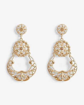 Three Circle Filigree Chandelier Earrings | Express