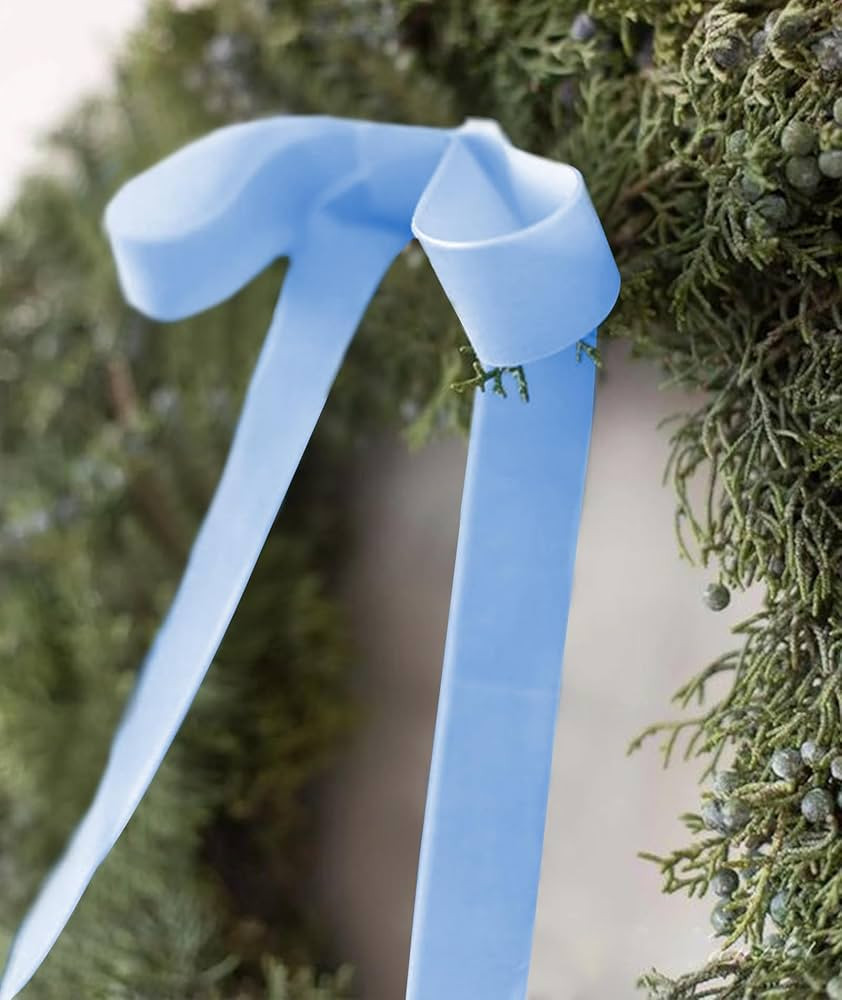 Light Blue Velvet Ribbon 1.5'' 25 Yards for Christmas Tree, Gift Wrapping, Flower Bouquet, Wreath... | Amazon (US)