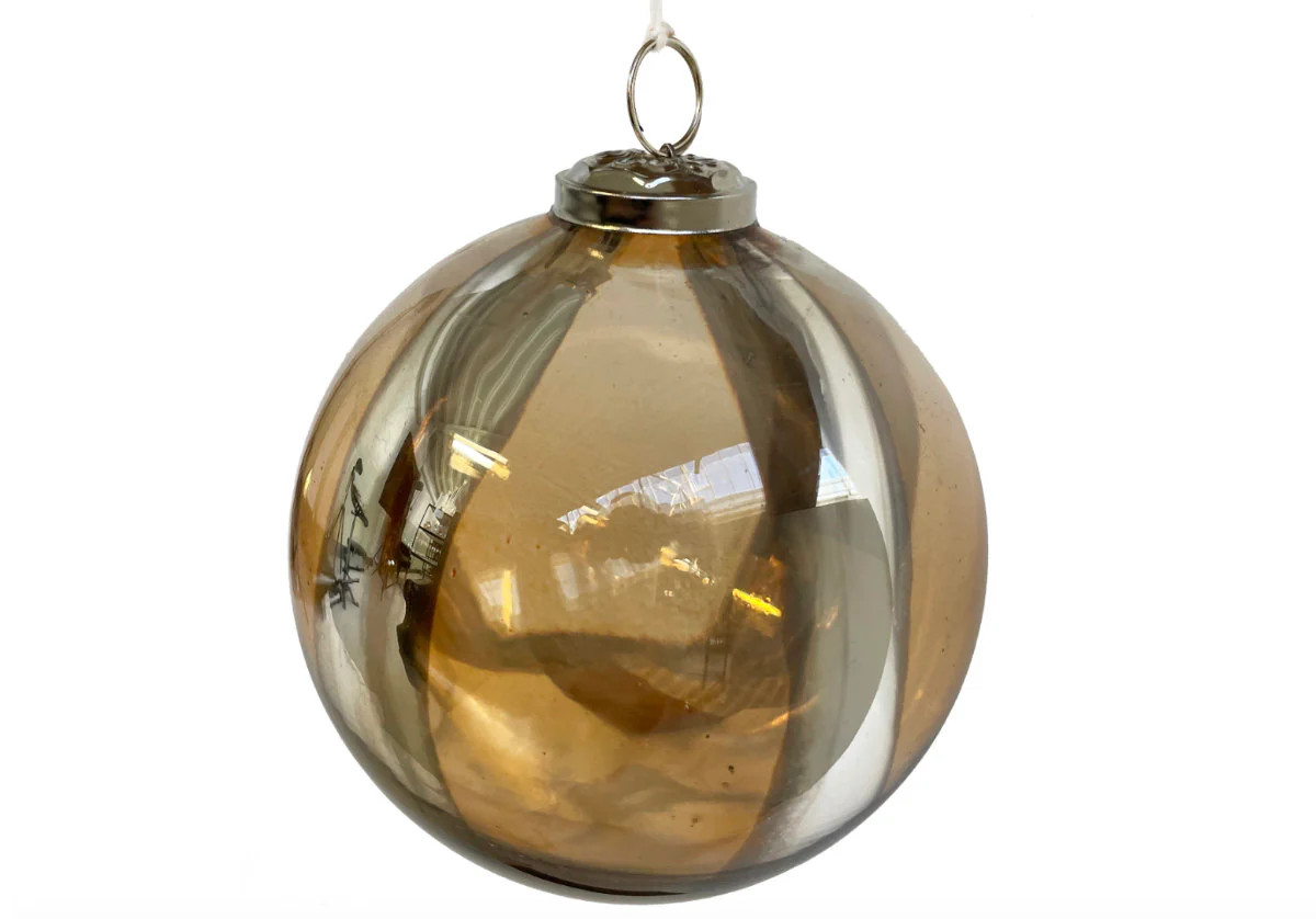 AMBER SILVER STRIPED BALL | Alice Lane Home Collection