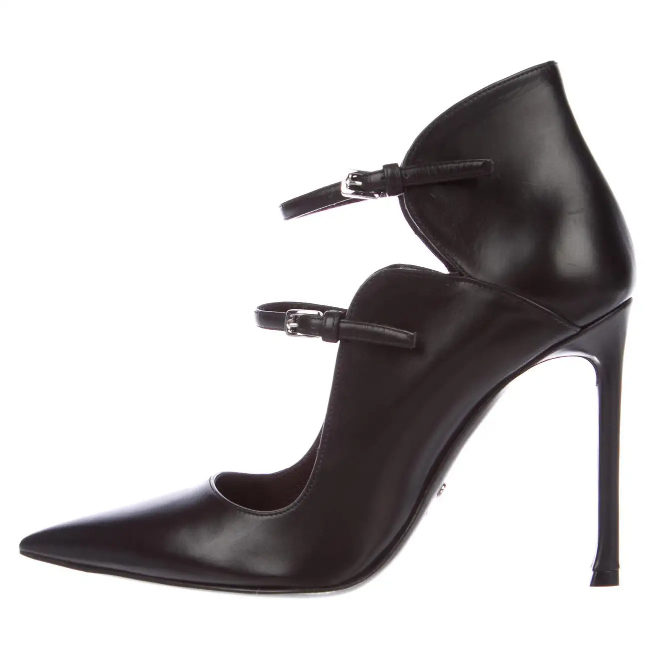 Christian Dior NEW Black Leather Cut Out Evening Pumps Ankle Boots Booties W/Box | 1stDibs