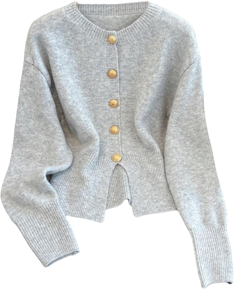 GORGLITTER Women's Cropped Cardigan Sweaters Lightweight Knit Sweater Cute Button Up Cardigans Tr... | Amazon (US)