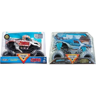 Monster Jam, Official Megalodon Monster Truck and Official Zombie Monster Truck, Collector Die-Cast Vehicle, 1:24 Scale, Bundle | Target