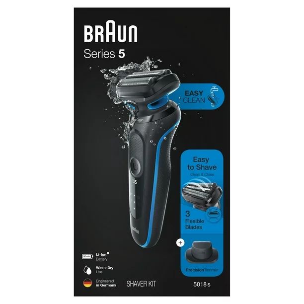 Braun Series 5 5018s Easy Clean Electric Razor for Men with Precision Trimmer, Wet & Dry, Recharg... | Walmart (US)