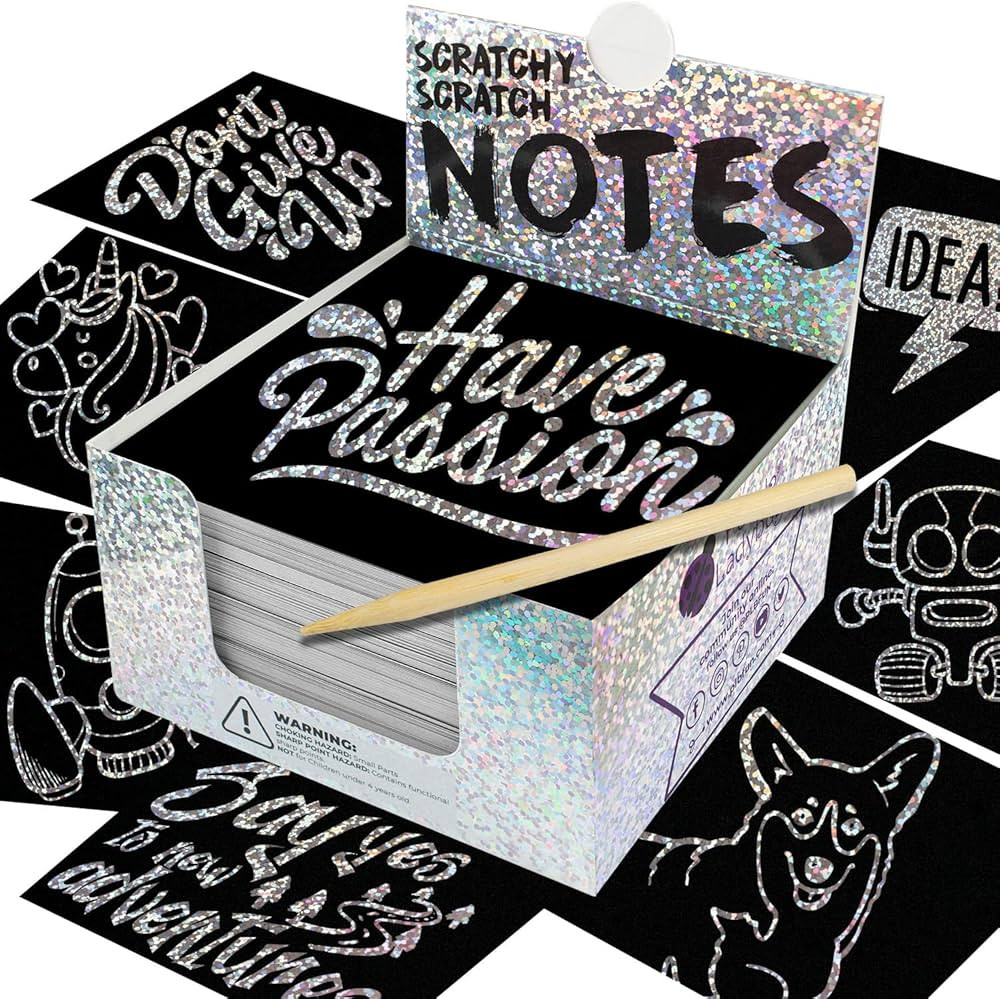 PURPLE LADYBUG Silver Holographic Scratch Art Mini Notes - Great Easter Gifts for Kids and Easter... | Amazon (US)