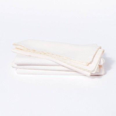 4pk Linen Napkins Cream - Threshold&#8482; designed with Studio McGee | Target