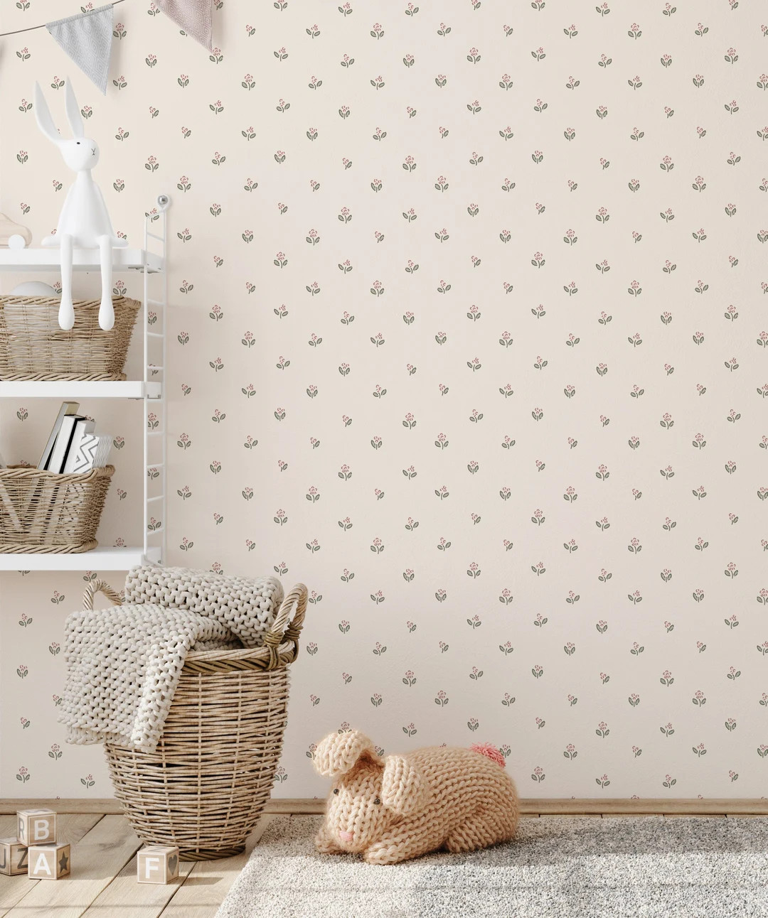 Ella Floral Bud Wallpaper / Hand Drawn Floral Design / Vintage Floral Feature Wall / Tiny Floral ... | Etsy (US)