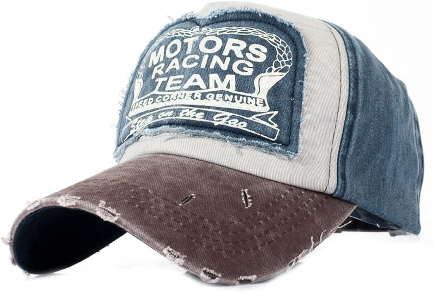 Vintage Baseball Cap Denim Cotton Frayed Edge Sunhat Adjustable Unisex | Amazon (US)