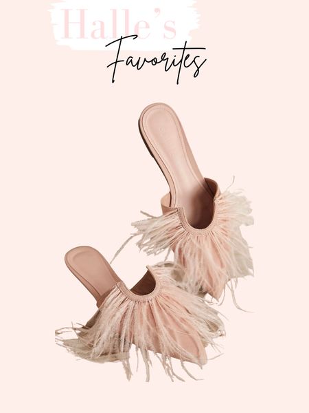 Halle’s favorites 
Feather mules 
Holiday shoes 
Fancy mules 
Glam shoes 

#LTKSeasonal #LTKshoecrush #LTKHoliday