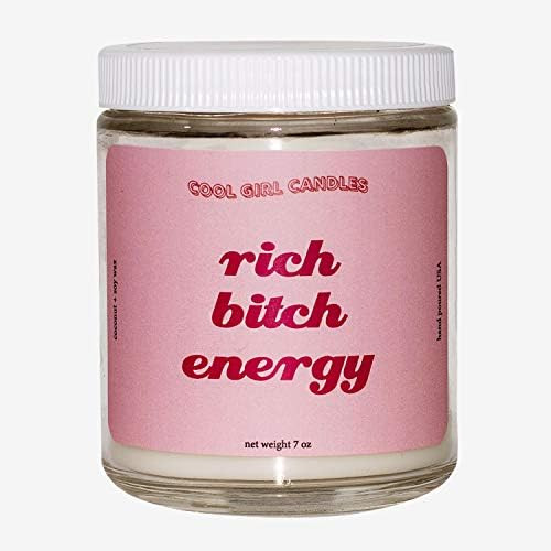 Cool Girl Candles |Rich Bitch Energy Nectarine + Coral Scented Candle | All Natural Coconut Soy Wax  | Amazon (US)