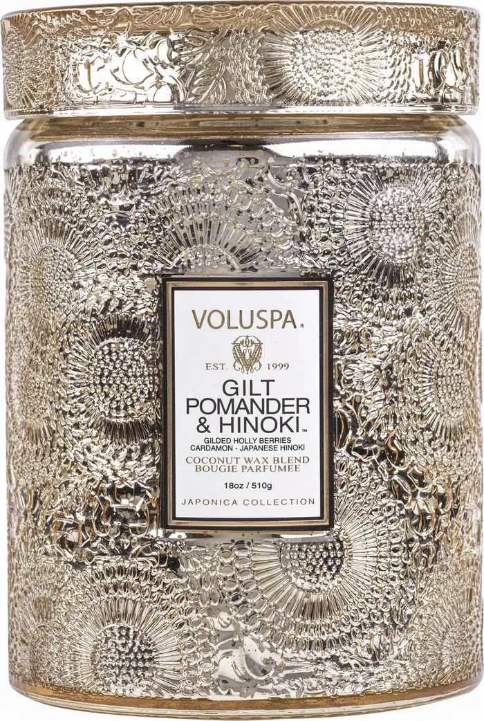 Voluspa Gilt Pomander & Hinoki Large Glass Jar Candle | Nordstrom | Nordstrom