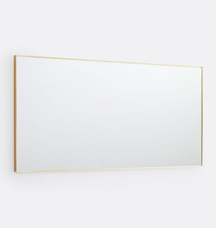 Thin Metal Frame Double Vanity Mirror - Heritage Brass | Rejuvenation