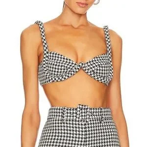 Majorelle Houndstooth Bra Top Black White Size XS | Poshmark