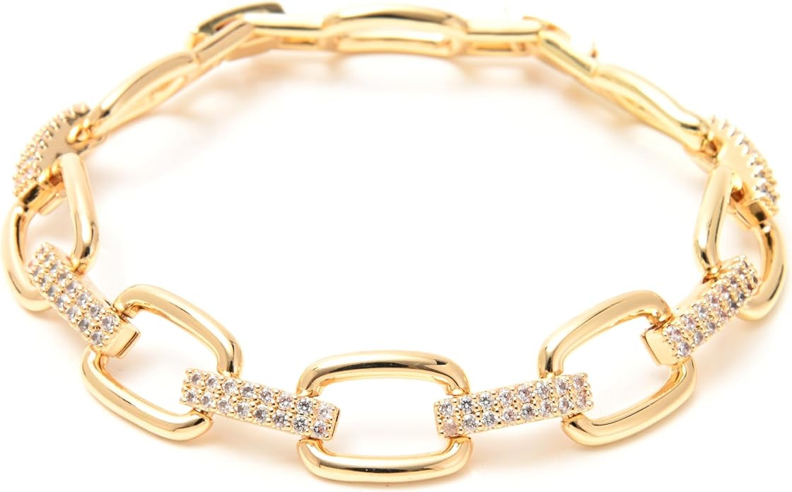 14K Gold and Silver Plated Special Cain Link with Toggle Clasp Closure in Daily or Party for Wome... | Amazon (US)