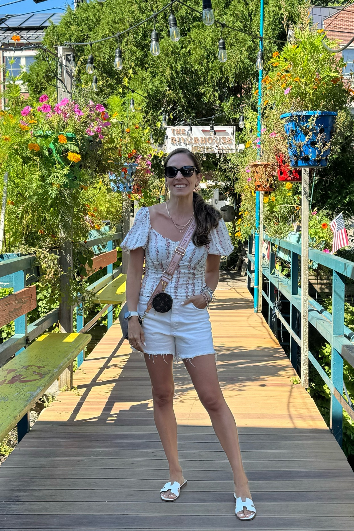 Floral cottage core puff sleeve tops are my fave, & I love the corset bodice detail on this one. Styled with my fave Dad shorts cutoffs that are a little longer, plus my designer look for less slides, designer bag & new Burberry designer sunnies. Worn on our family vacation week in Maine while exploring Camden! 

#LTKStyleTip #LTKFindsUnder50 #LTKSeasonal