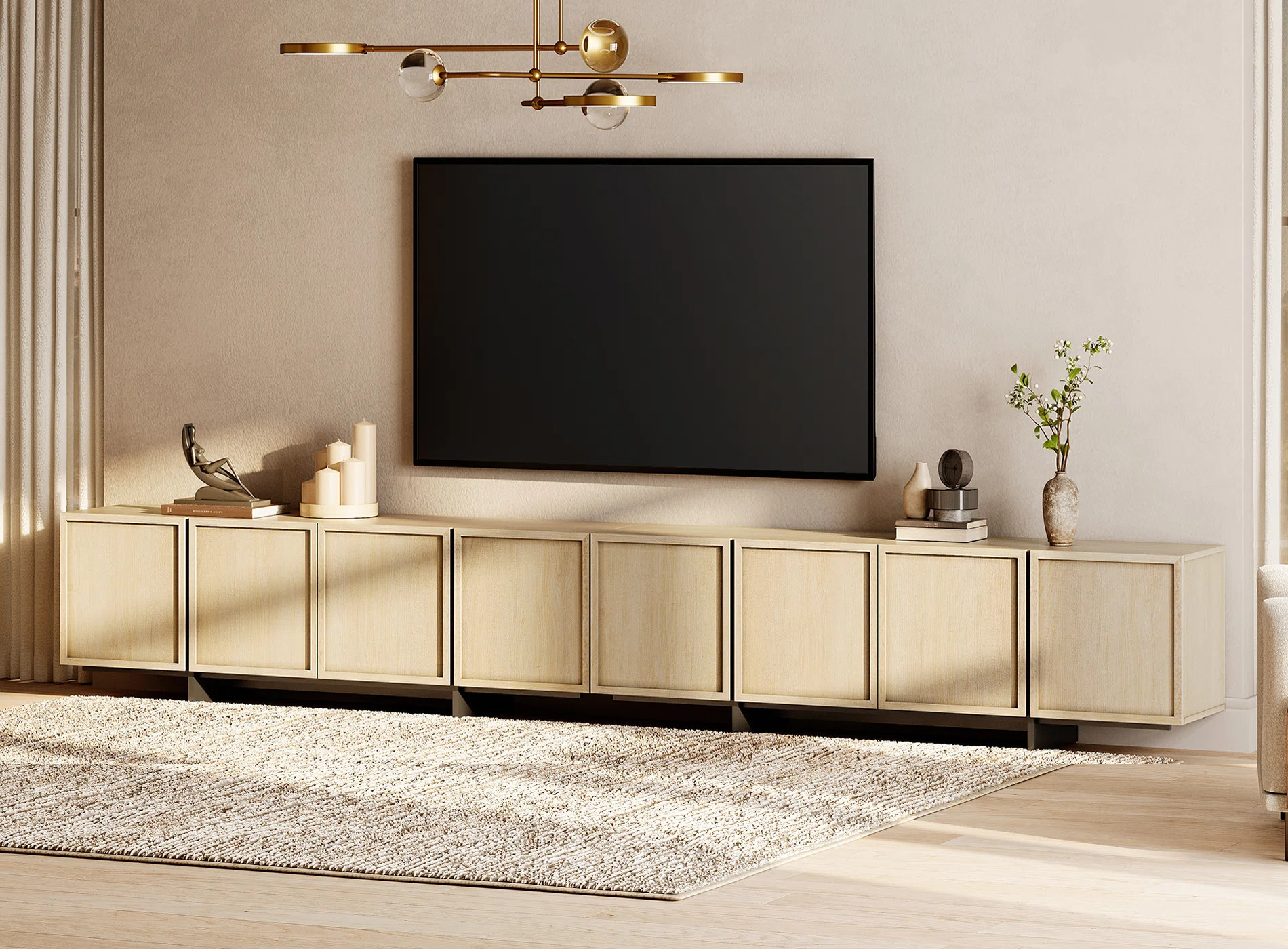 Maisonet New Designed TV Stand For 110 Inch TV, Modern Entertainment Centre With 8 Storage Cabine... | Wayfair North America