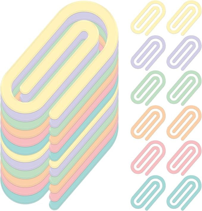 12Pcs Jumbo Teacher Acrylic Paper Clips, Back to School Teacher Appreciation Gifts Cute Colorful ... | Amazon (US)
