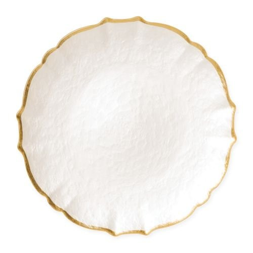 Vietri Baroque Pastel Glass White Service Plate/Charger | Amazon (US)