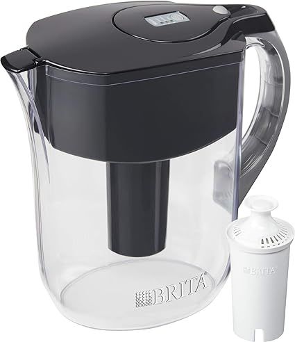 Brita Water Pitcher with 1 Filter, Large 10 Cup, Black | Amazon (US)