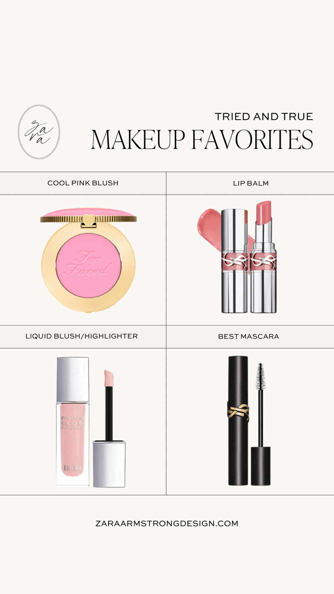 Tried and true makeup favorites under $50 💕 I don’t wear makeup daily, but this is what I use when I go out: cool pink blush, I’ll either use the Too Faced powder blush or the Dior liquid blush + highlighter in one, YSL mascara (the best one ever for curled and long lashes), and my go-to YSL lip balm or gloss

#LTKfindsunder50 #LTKbeauty #LTKxSephora