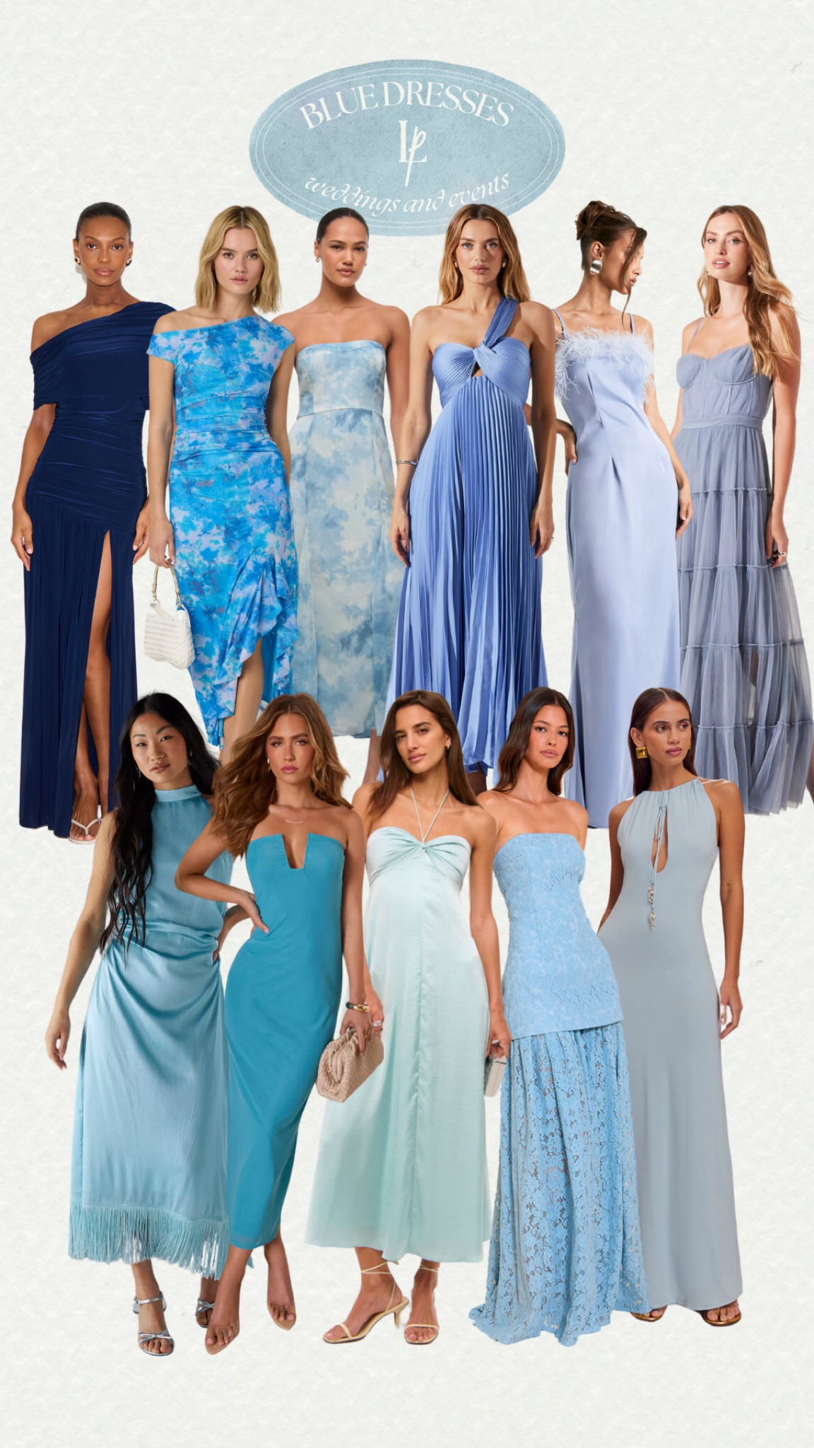 Blue dresses for events, wedding guest or bridesmaid! 

#LTKParties #LTKWedding