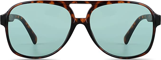 Freckles Mark Vintage Retro 70s Sunglasses for Women Men Classic Large Squared Aviator Frame UV40... | Amazon (US)
