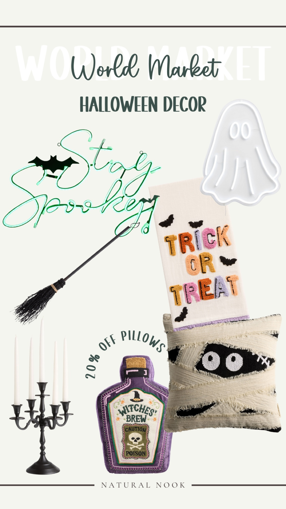 World market Halloween decor- neon lights, black lights, trick or treat, ghosts, pillow sale, witches broom 

#LTKHome #LTKSeasonal #LTKSaleAlert