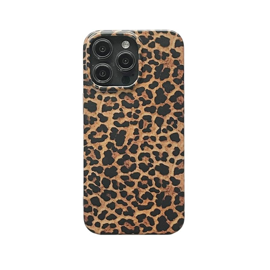 Brown Cheetah Print Leopard Phone Case for iPhone 14/iPhone 13 6.1 inch Retro Trendy Luxury Matte... | Amazon (US)