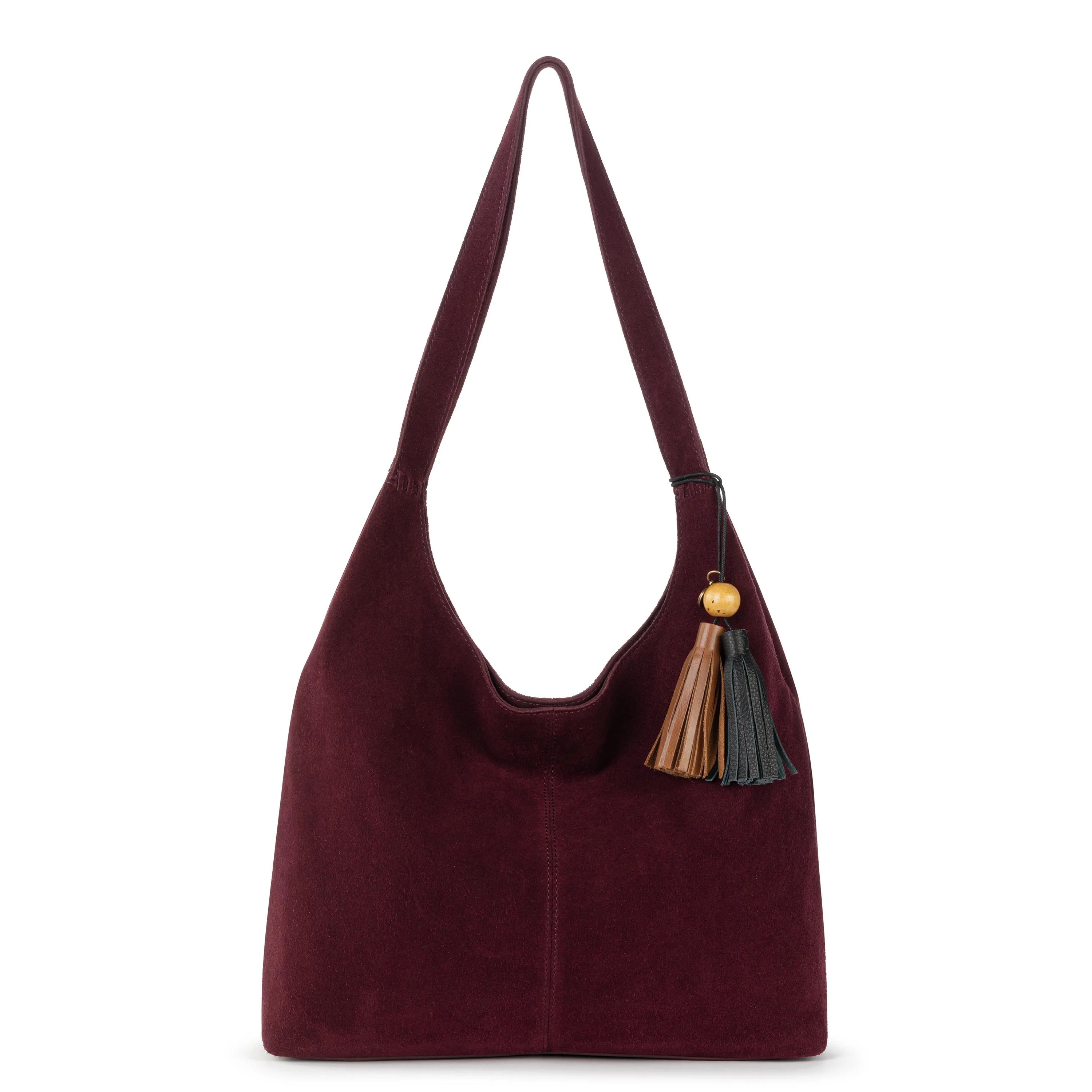Huntley Hobo - Leather - Black Cherry Suede | The Sak