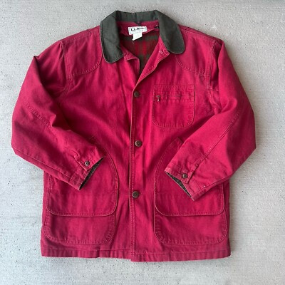 vintage LL bean mens made in usa chore coat red size L  | eBay | eBay US