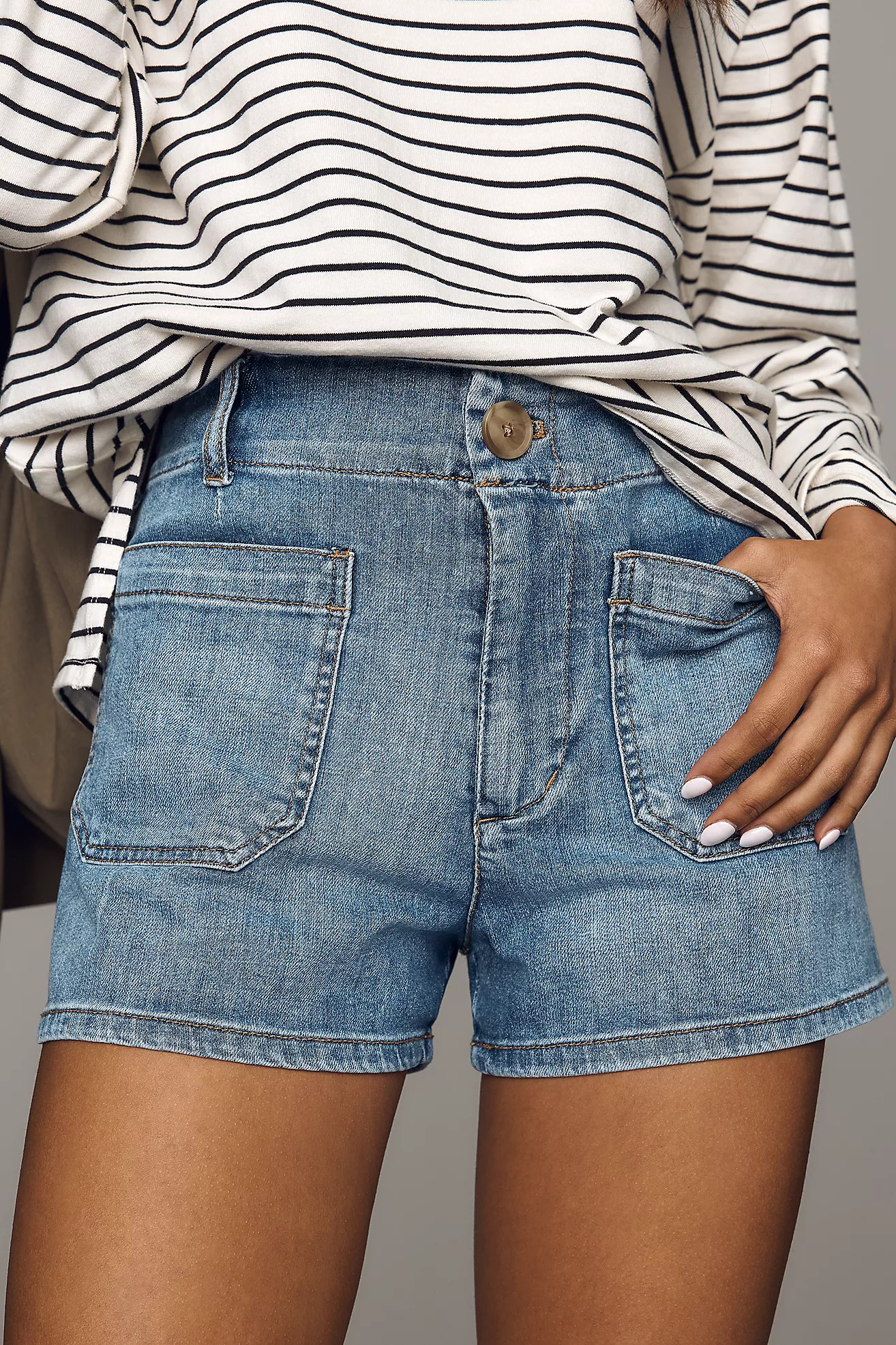 Maeve Colette Denim High-Rise Shorts | Anthropologie (US)