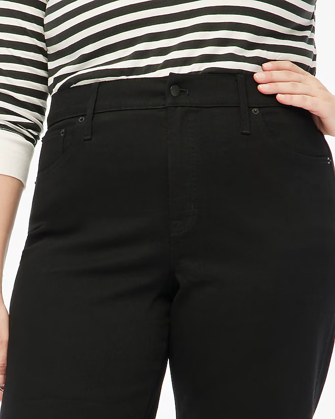 Petite black wide-leg cropped jean in all-day stretch | J.Crew Factory