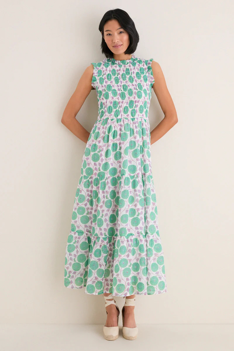 Monarch Green Sleeveless Smocked Maxi Dress | Tuckernuck (US)