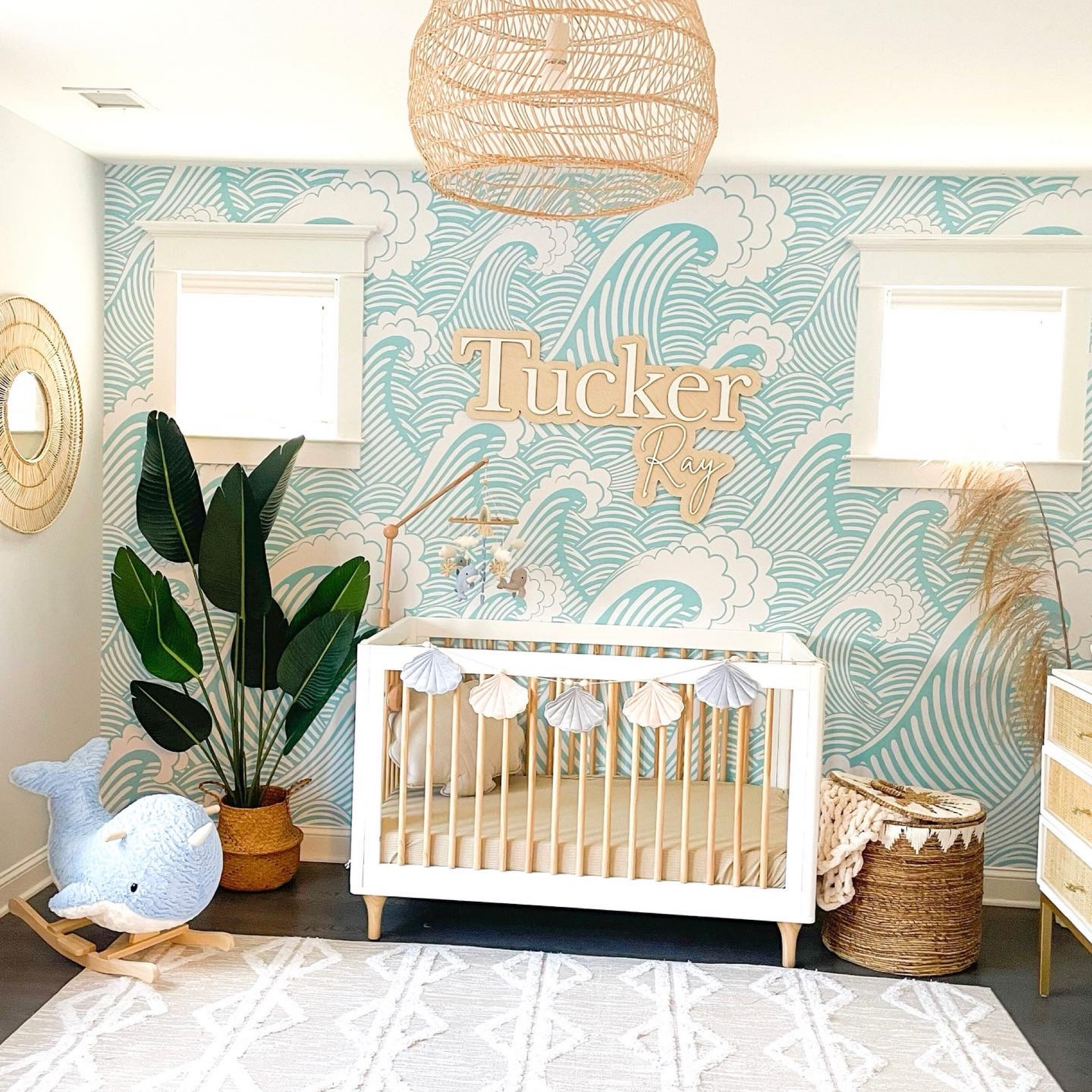 BOHO BABY NURSERY💙🐳🌊👶🏻
Cribs, babyletto, rocker, nursery wall paper, nursery sign, rugs, home decor, baby’s room, baby room, baby, plants, bottles, baby registry, rocker, baby sheets, nursery decor, Amazon, baby list, target, Etsy, personalized, boho nursery, baby shower, maternity, maternity dress 

#LTKunder50 

#LTKhome #LTKbaby #LTKbump

#LTKBaby #LTKFamily #LTKKids