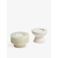 Oresund travertine and jade marble candle holder gift set | Selfridges