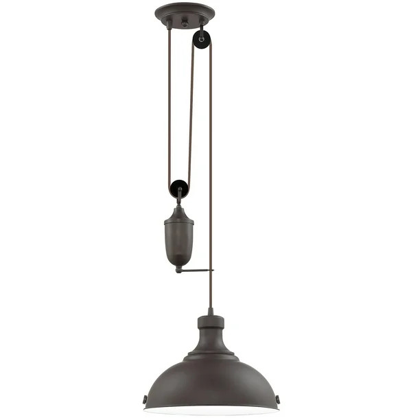 Kira Home Sequoia 13" Farmhouse Pulley Pendant Light, Retractable Design, Adjustable Height, Oil-... | Walmart (US)
