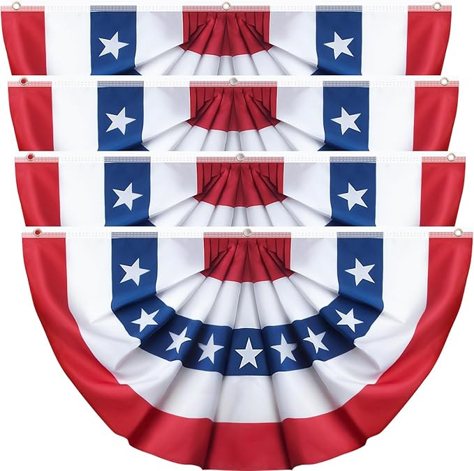 2x4 Ft American Bunting Flags for Outside, 4th of July Outdoor Decorations Patriotic Banner, Plea... | Amazon (US)