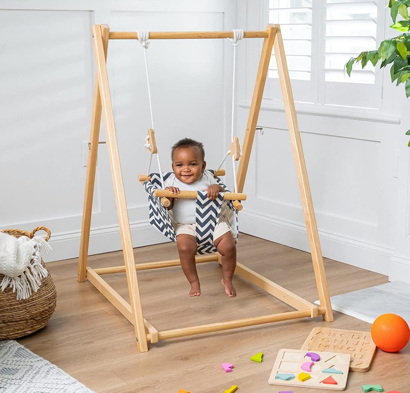 Avenlur Spruce Baby and Toddler Swing with Stand - Foldable Baby Swing - with Seat Belt and Padde... | Amazon (US)