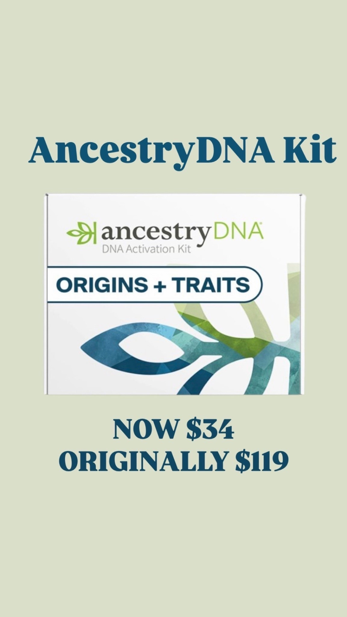 Black Friday Cyber Monday AncestryDNA Kit now $34 originally $119