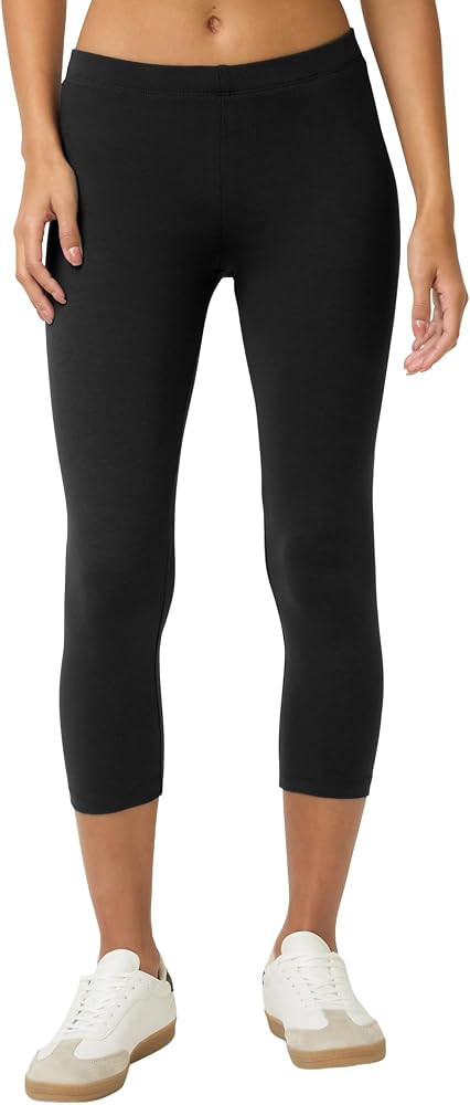 no nonsense Soft Cotton Capri Leggings for Women, Women Capri Pants | Amazon (US)