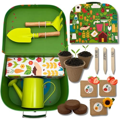 Kids Gardening Set | Kids Gardening Tools | 15 Pcs Toddler Gardening Set with Rake, Shovel, and Small Watering Can for Kids | Gardening Kit with Seeds | Educational Outside Toys for Kids | Amazon (US)
