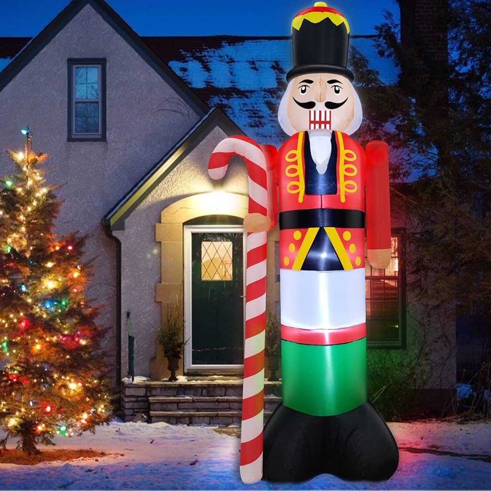 TURNMEON 10 Feet Giant Christmas Inflatables Decorations Outdoor Blow up Nutcracker Holds Candy C... | Amazon (US)